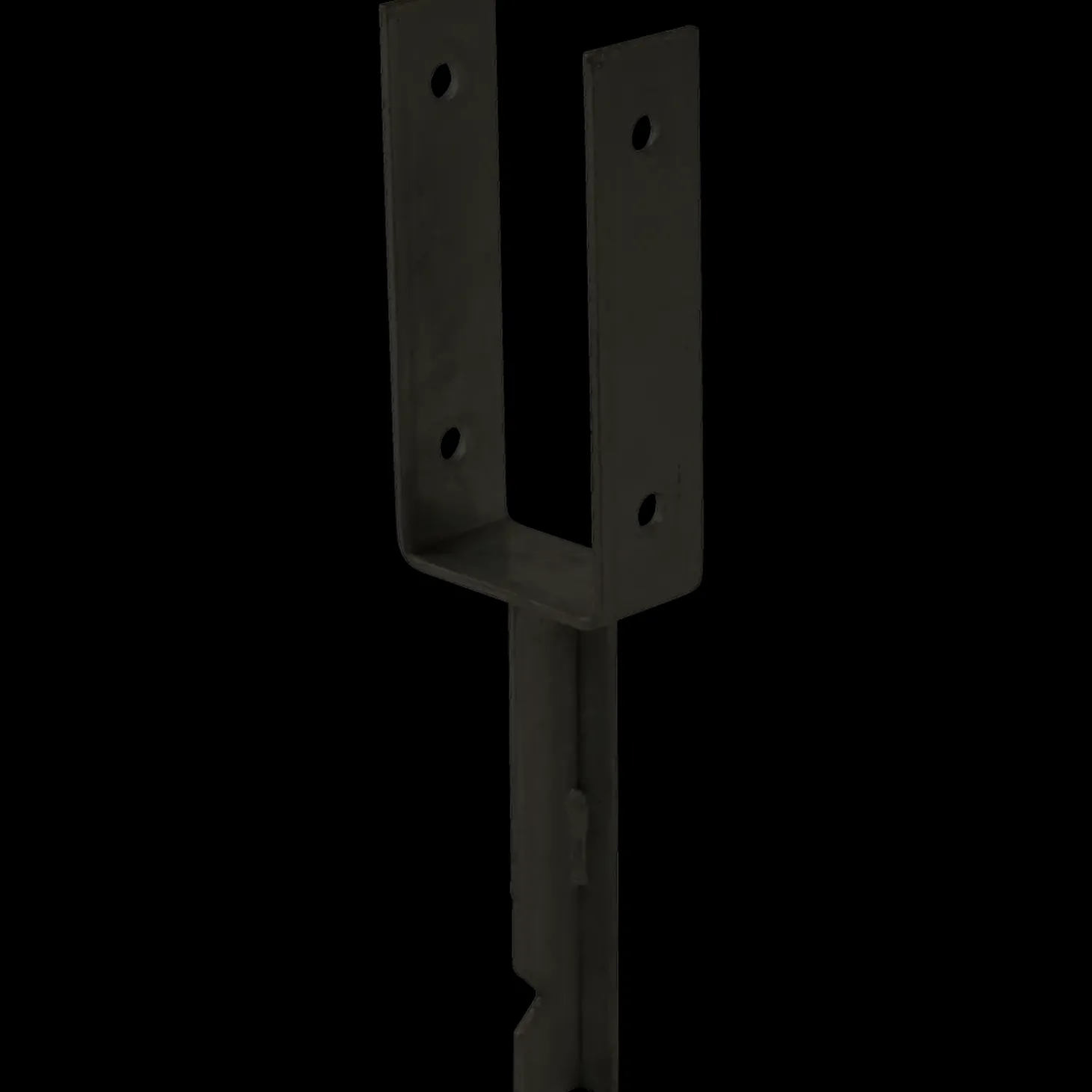 Plus U-stolpefod t/nedstøbning 9x9 cm sort