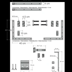 Plus Vinesse dobbeltlåge inkl. beslag 300x98 cm hvid