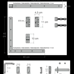 Plus Vinesse enkeltlåge inkl. beslag 100x98 cm sort