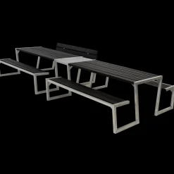 Plus Zigma bord/bænkesæt med 1 ryglæn 392 cm sort