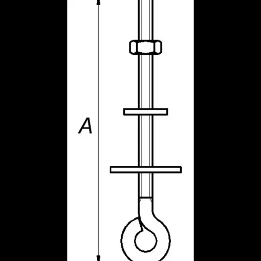 PN øjebolt M6x100 mm. elforzinket