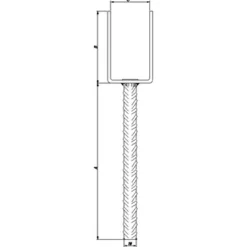 PN stolpefod U-form D101xH90xB65 L200 mm varmforzinket