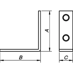 PN vinkelbeslag 39x39x13x2 mm. elforzinket