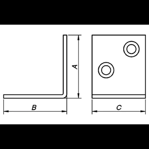 PN vinkelbeslag 45x45x38x2,5 mm. elforzinket