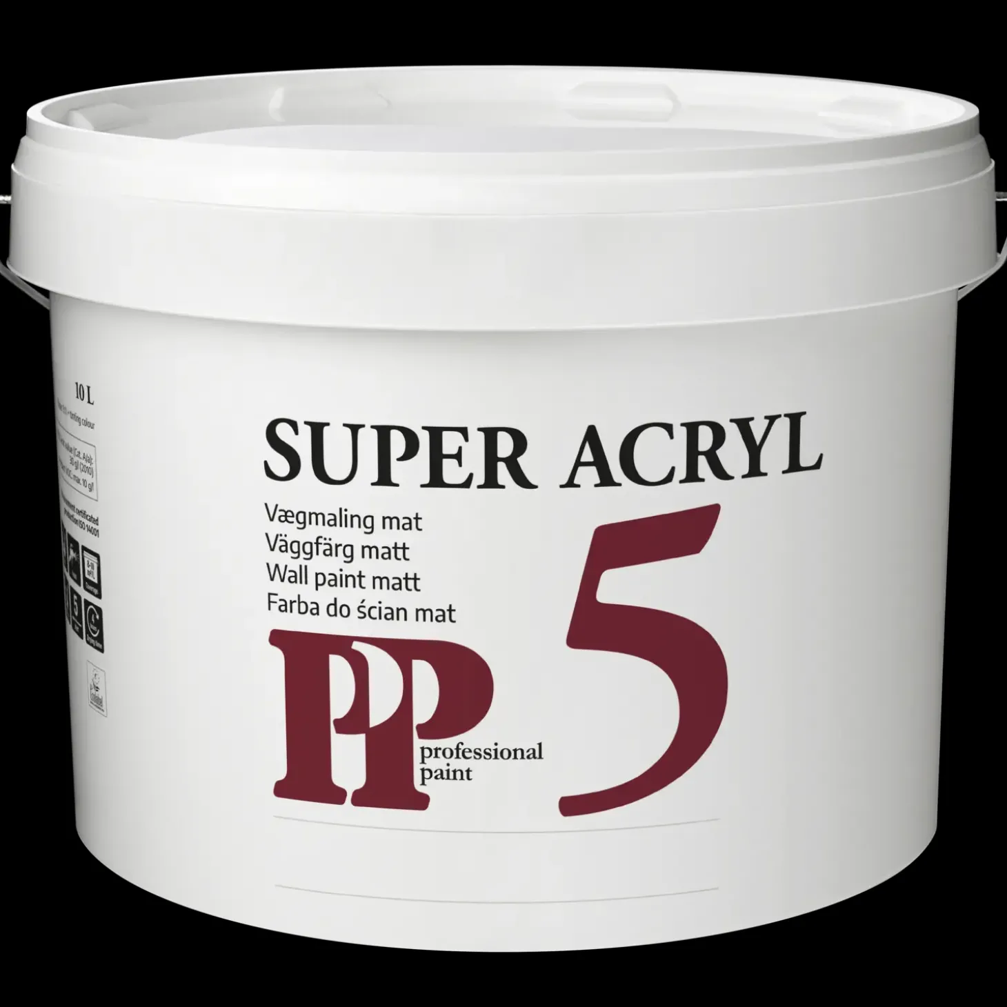 PP Acrylmaling Super 5 S0500-N/Råhvid 10 L