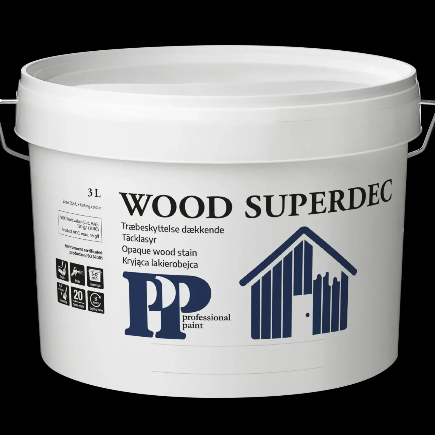 PP Træbeskyttelse dækkende alkyd/acryl hvid 9,10 L