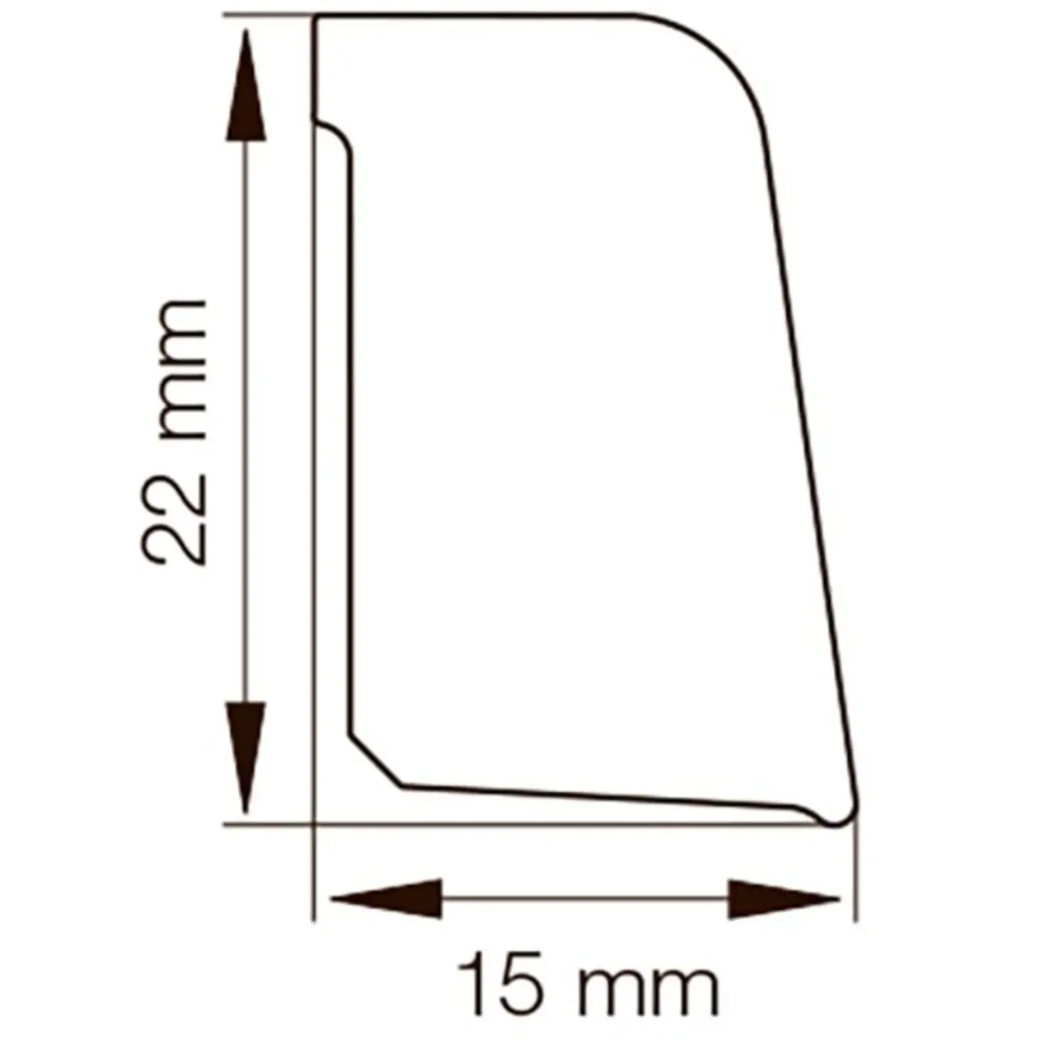 Primo skureliste grå 15x22x3100 mm
