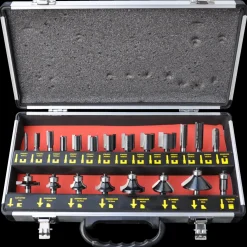 Proftool overfræsersæt med 21 stk ass. HM fræsejern med 8 mm skaft