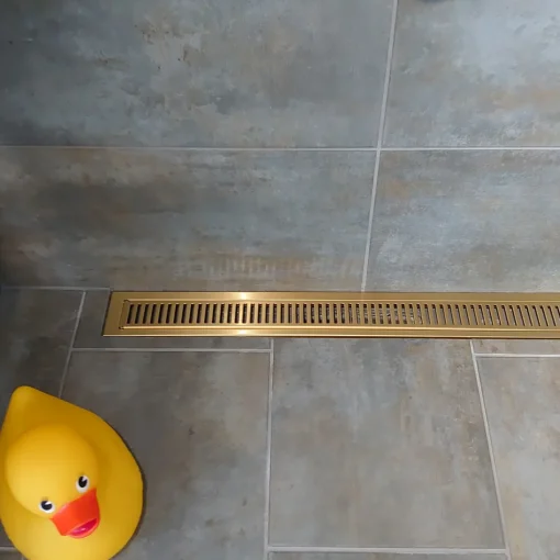 Purus afløbsrendesæt m/vandlås og rist 800 mm messing