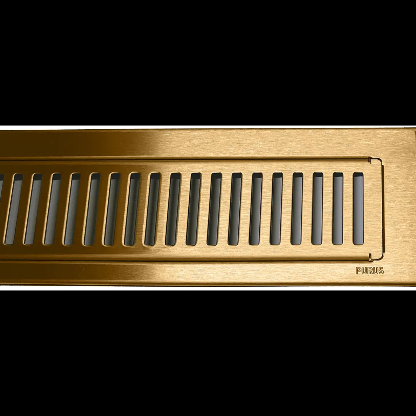 Purus Line Rib ramme og rist 1000 mm messing