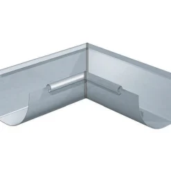 Rheinzink 90° kvartrund indv. gering 333x300x0,7 mm