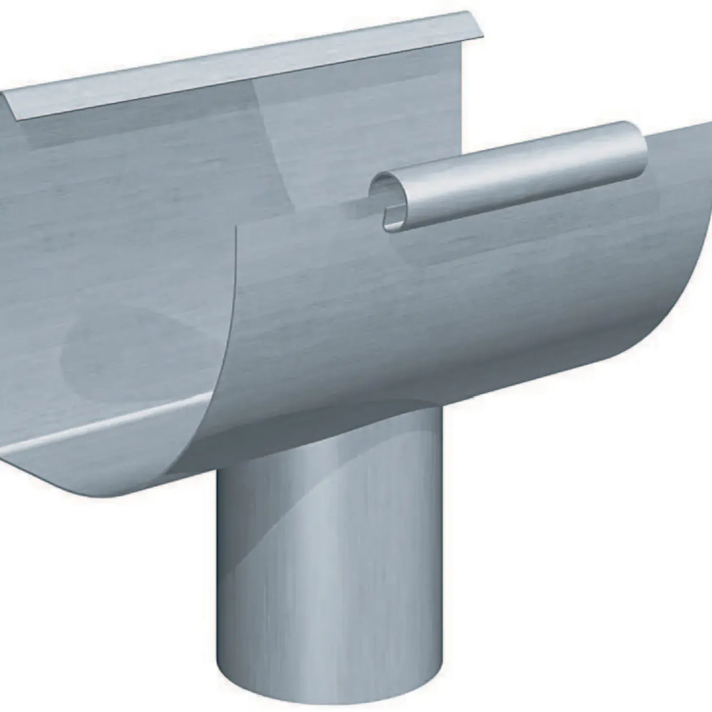 Rheinzink kvartrund tagrende m/tudstykke 333x200x0,7 mm