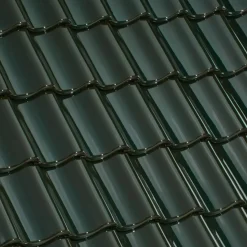 RT855 Laumans vingefalstagsten, malakit-grøn glaseret