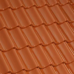 RT857 Laumans vingefalstagsten, okkerbrun glaseret