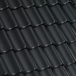 RT856 Laumans vingefalstagsten, sort mat-glaseret