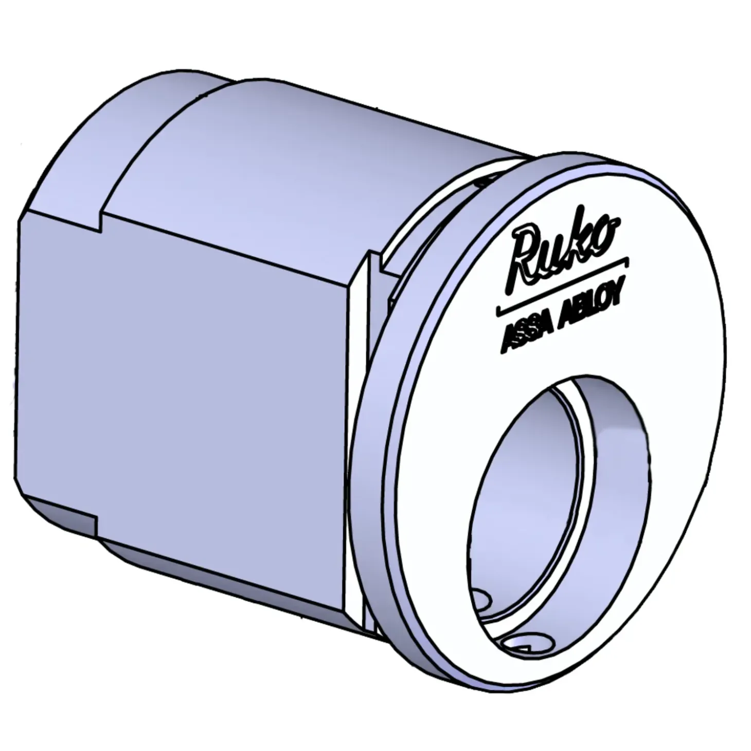 Ruko 1607 postkasselås 6-stift blank krom op