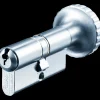 Ruko RB1602 dobbelt profilcylinder m/knop +10c + 10k mm rustfrit look