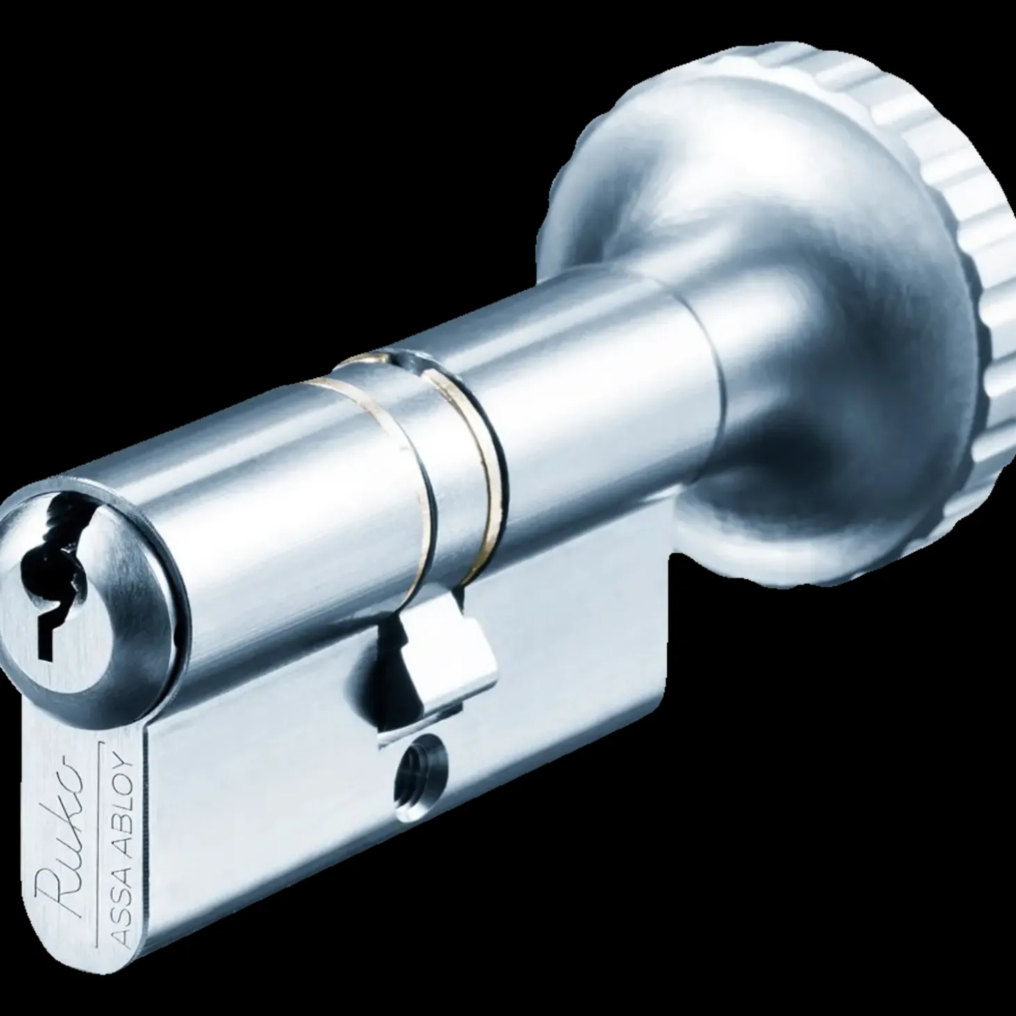 Ruko RB1602 dobbelt profilcylinder m/knop +10c + 10k mm rustfrit look