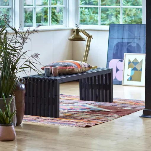 Rustik Trallebænk Design sort 138x49x45 cm