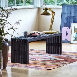 Rustik Trallebænk Design sort 138x36x45 cm