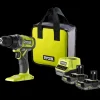 Ryobi bore-/skruemaskine m/2x2.0Ah batterier, lader, dobbeltbit og taske