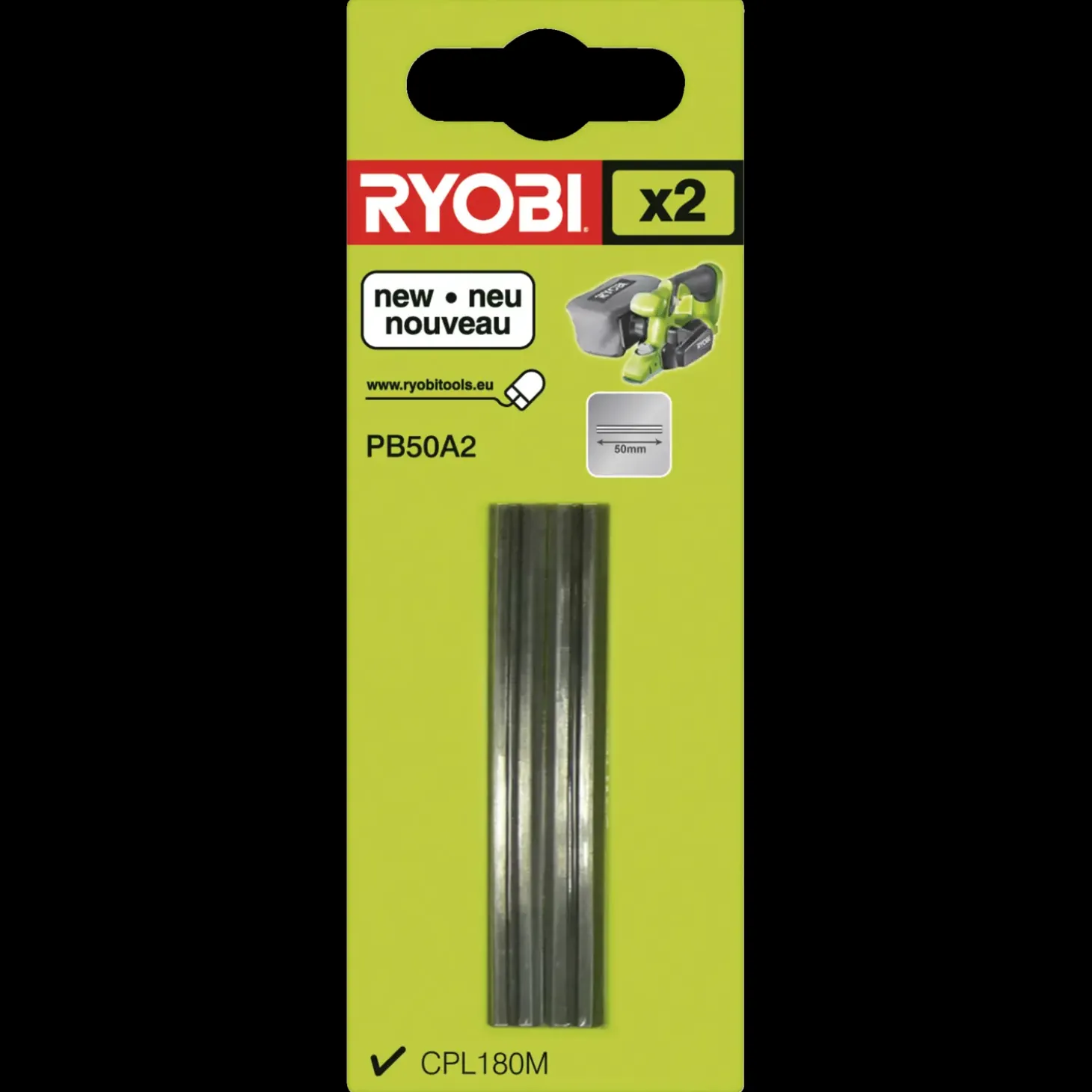 Ryobi PB50A2 50 mm høvljern 2 stk