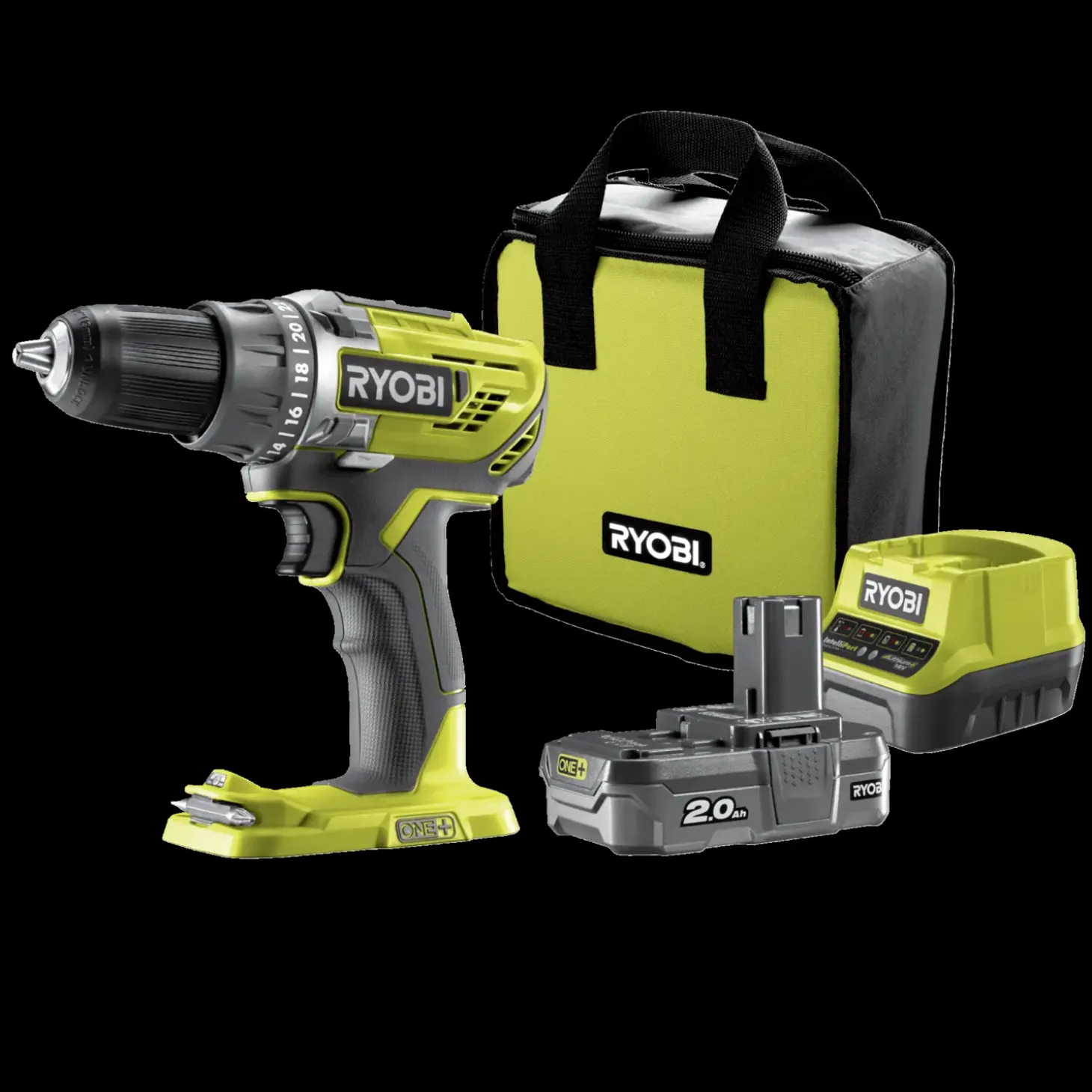 Ryobi R18DD3-120S bore-/skruemaskine 18V ONE+ 1x2,0 Ah