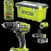 Ryobi R18DD3-252T akku bore-/skruemaskine 1x2,0+1x5,0 Ah 18V ONE+ inkl. 17 dele tilbehør