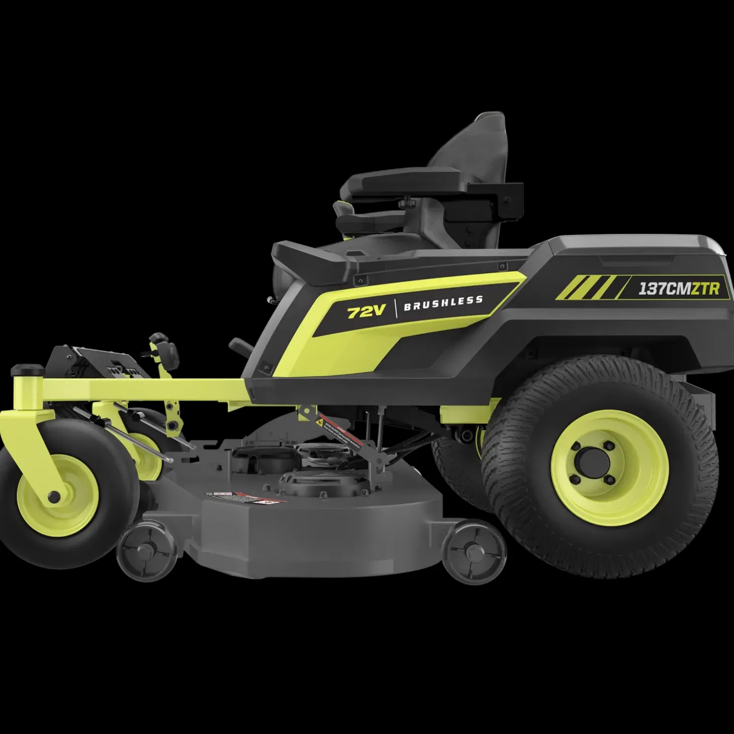 Ryobi RY72ZTRX107-210 72V 137 cm zero turn plæneklipper 3x10 Ah batt.