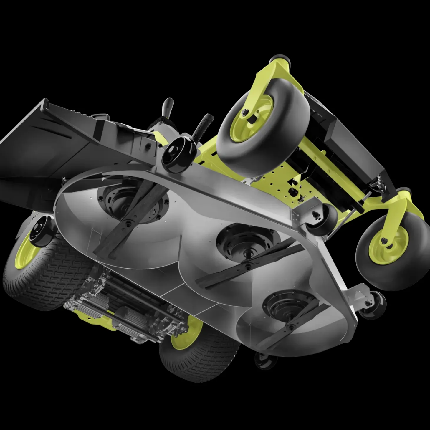 Ryobi RY72ZTRX107-210 72V 137 cm zero turn plæneklipper 3x10 Ah batt.