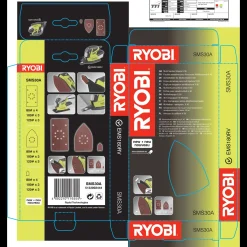 Ryobi SMS30A multislibepapir 30 stk assorteret