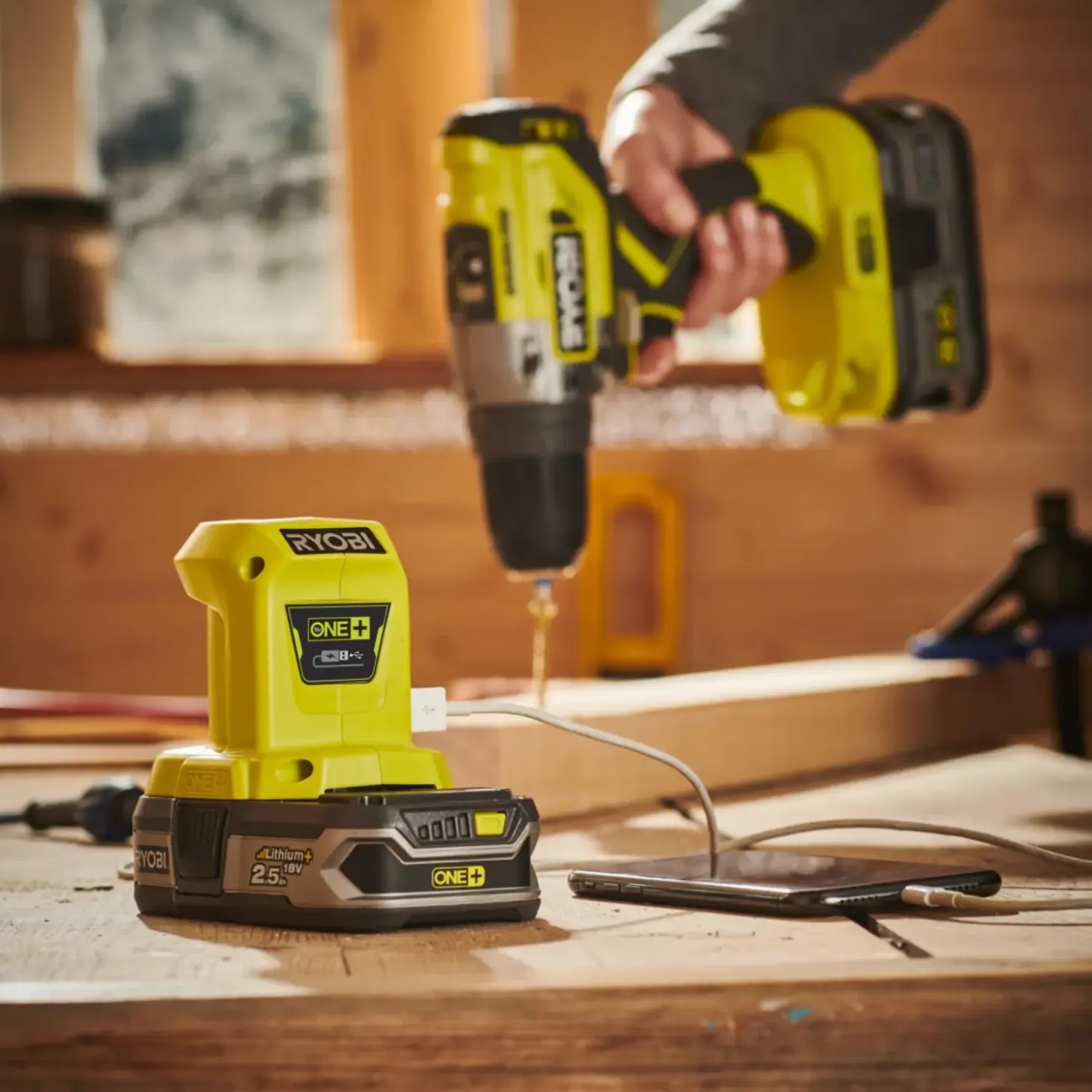 Ryobi USB-adapter 18V ONE+ solo