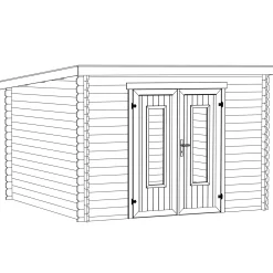 Sacramento hytte/redskabsrum med dobbeltdør, 8,2 m²
