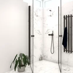 Scanbad brusedør 89x200 cm mat sort