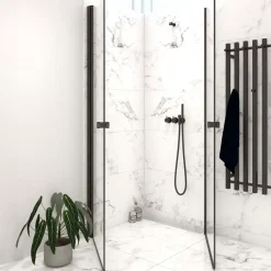 Scanbad brusedør 99x200 cm mat sort