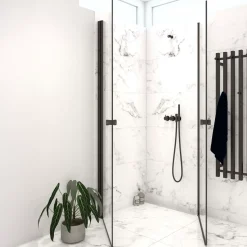 Scanbad brusedør 69x200 cm mat sort