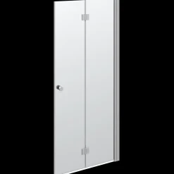 Scanbad foldedør 180 grader satin/klart glas 200x90 cm