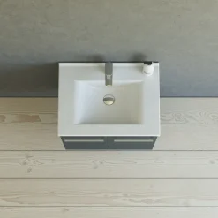 Scanbad Multo vaskeskab m/låger 61 cm  inkl. Amber vask, grå mat