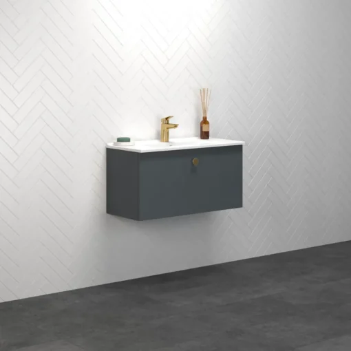 Scanbad Multo vaskeskab m/porcelænsvaskvask 81x59,4x36 cm mat grå