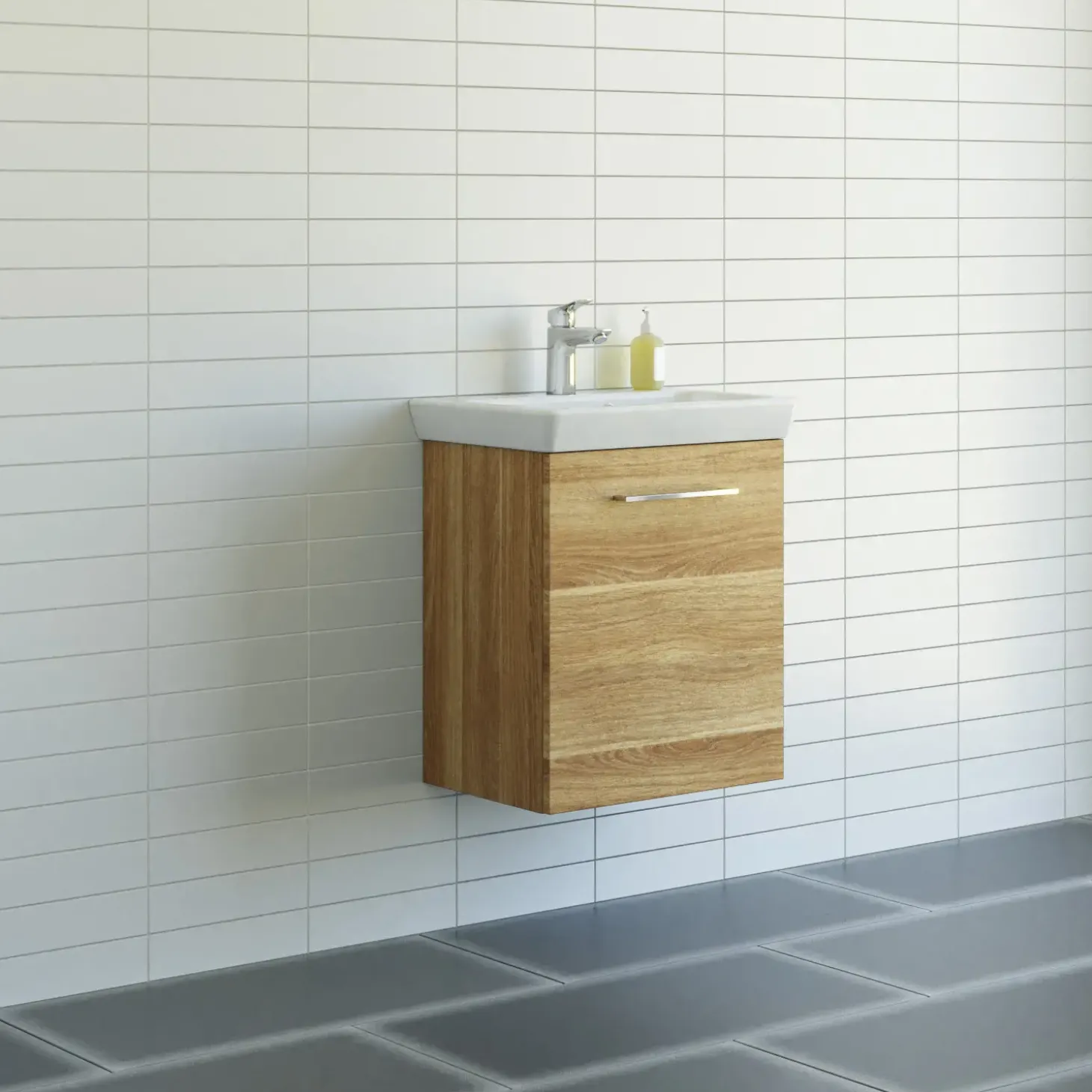 Scanbad Multo vaskeskab m/Lotto vask 55x64,6x38,2 cm varm eg