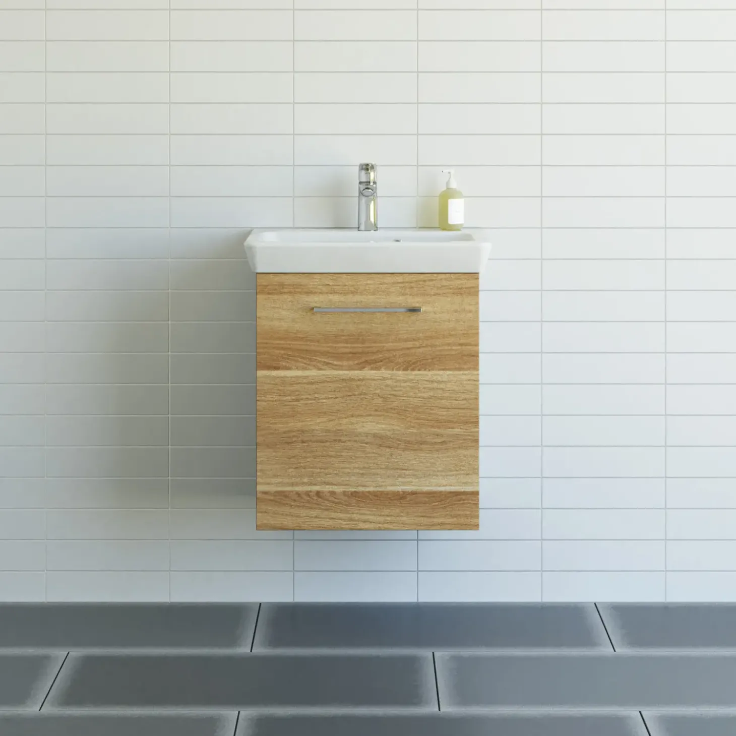 Scanbad Multo vaskeskab m/Lotto vask 55x64,6x38,2 cm varm eg