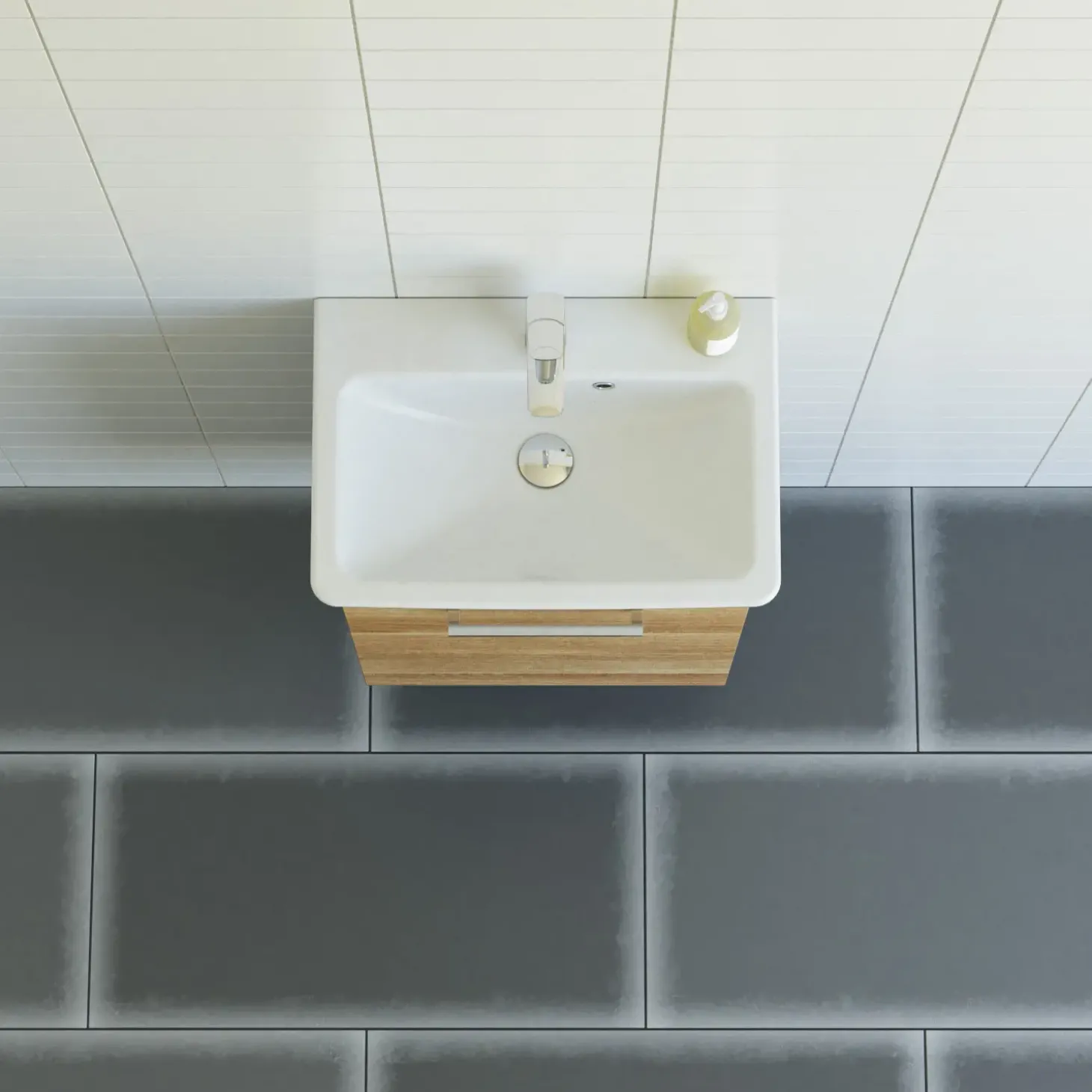 Scanbad Multo vaskeskab m/Lotto vask 55x64,6x38,2 cm varm eg