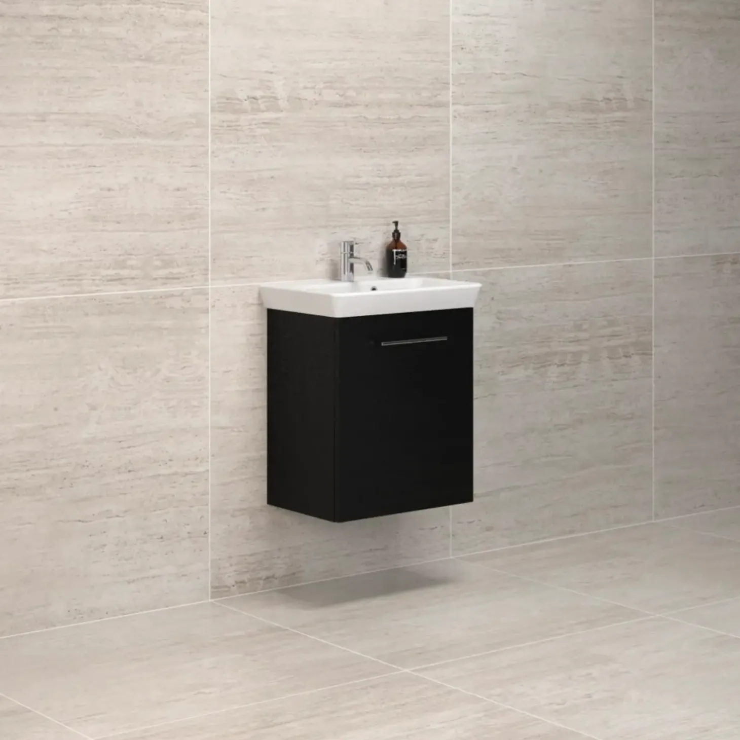 Scanbad Multo+ vaskeskab m/ Lotto vask 55 cm sort struktur
