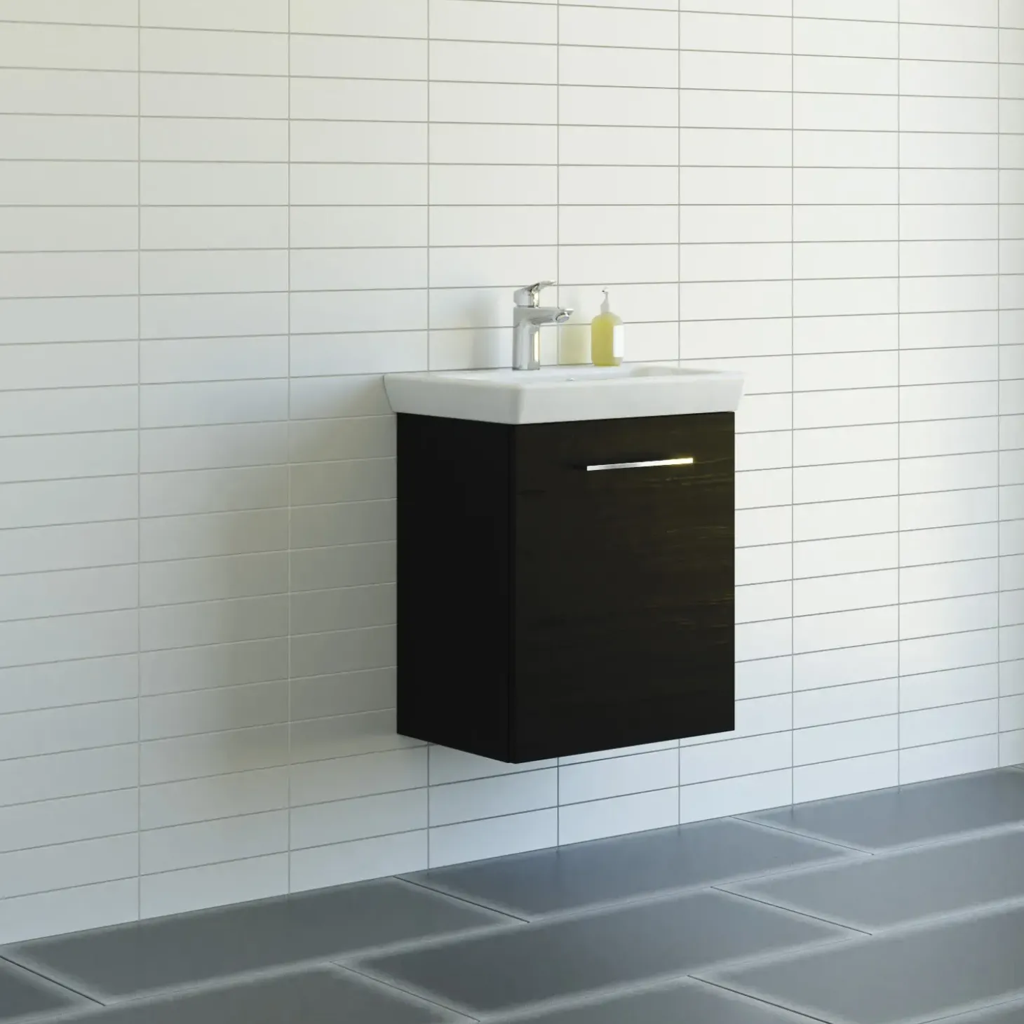 Scanbad Multo+ vaskeskab m/ Lotto vask 55 cm sort struktur