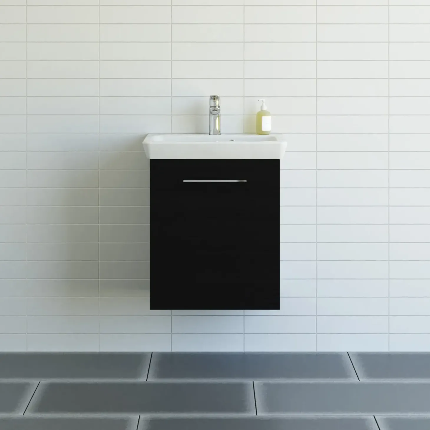 Scanbad Multo+ vaskeskab m/ Lotto vask 55 cm sort struktur