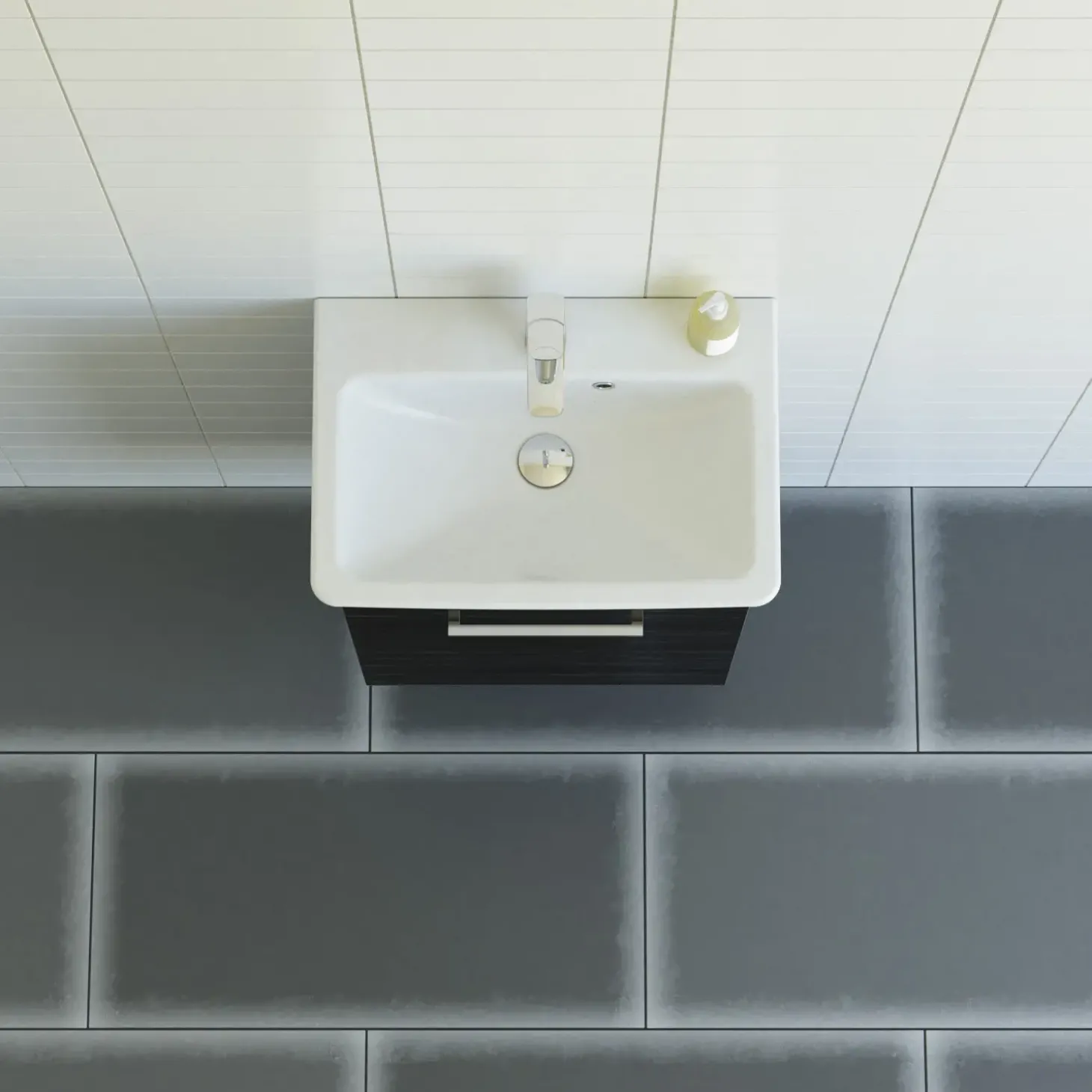 Scanbad Multo+ vaskeskab m/ Lotto vask 55 cm sort struktur