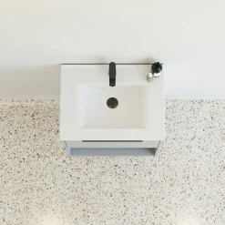 Scanbad NOW vaskeskab m/én skuffe og åbent rum 65,8x81x45,5 cm mat lyseblå stribet front