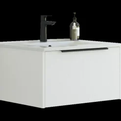 Scanbad NOW vaskeskab m/én skuffe 33,8x61x45,5 cm mat hvid stribet front