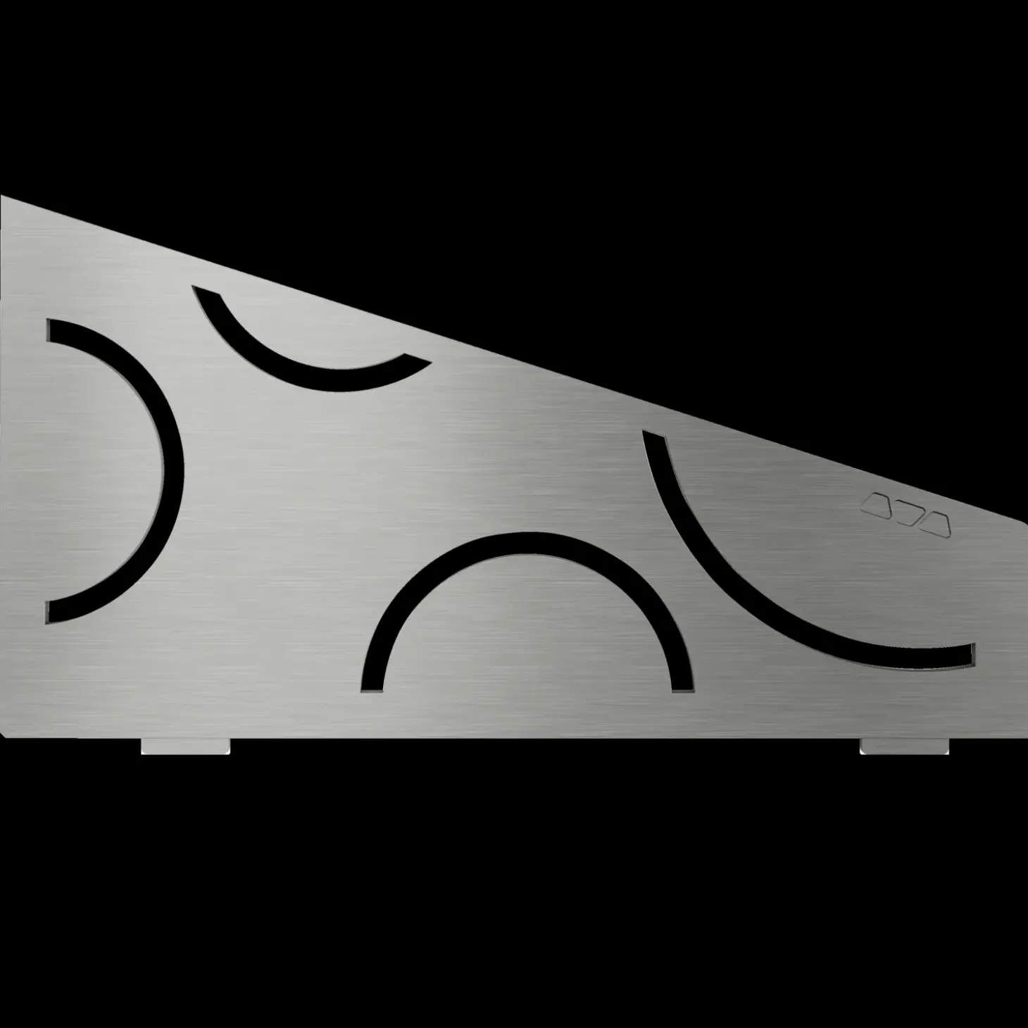 Schlüter hylde firkantet curve, børstet stål