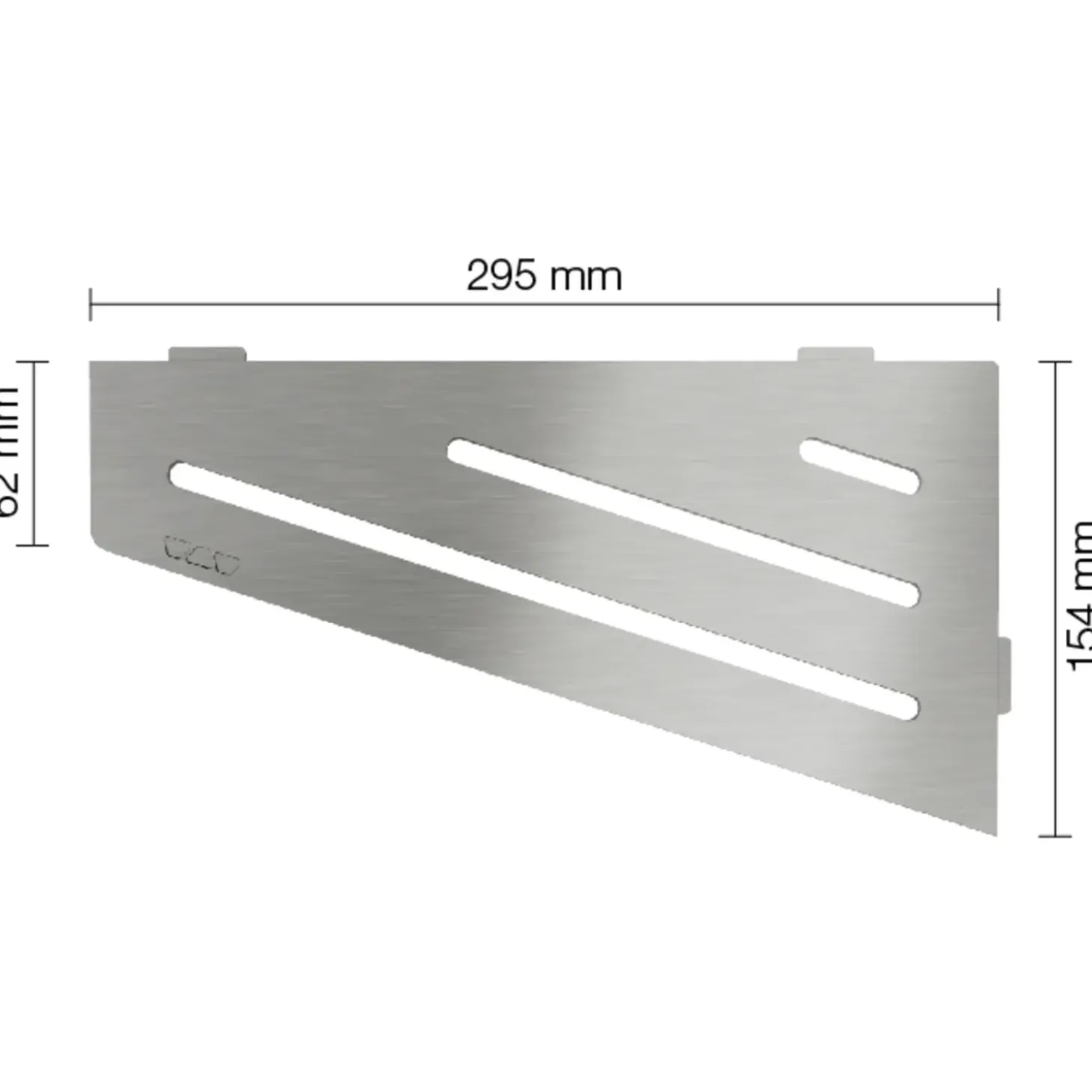 Schlüter hylde firkantet wave, børstet stål